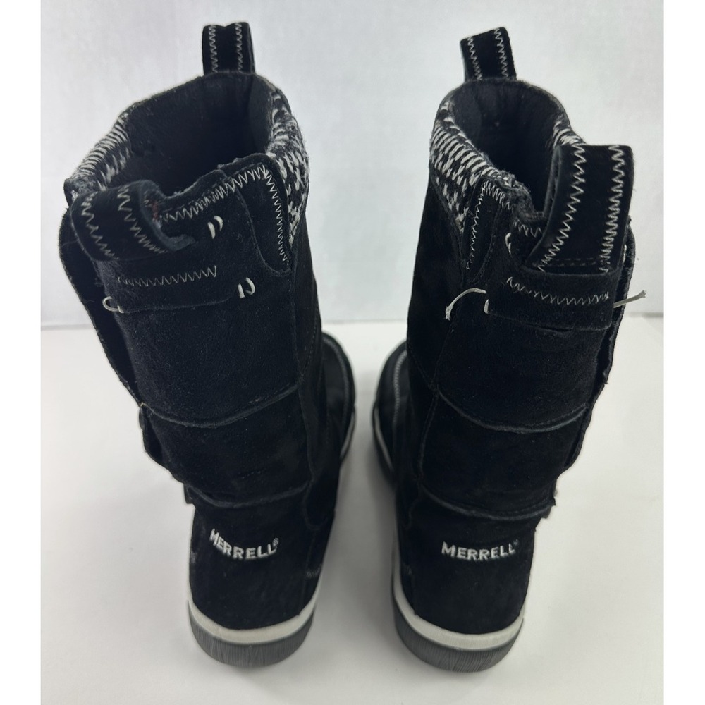 Merrell Tempest High Black Suede Button Boots Winter Warm Snow Women's Size 9 - Picture 9 of 12